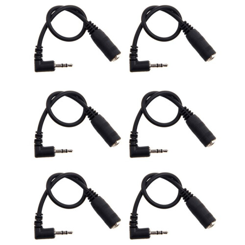 6pcs 2.5mm (Male) to 3.5mm (Female) Stereo Audio Jack Adapter