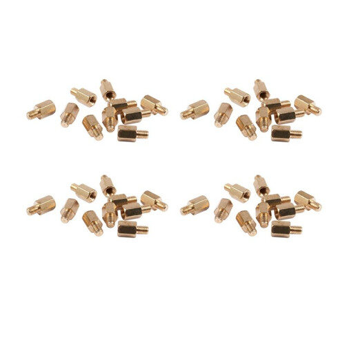 40 Pcs PC PCB Motherboard Brass Standoff Hexagonal Spacer M3 6+4mm