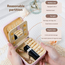 2 Pcs Jewelry Box with Mirror  Jewelry Organizer Box Portable Travel Jewelry Case for Women Jewelry Boxes