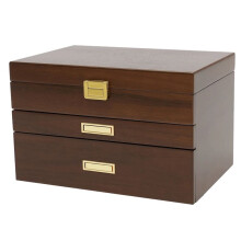 Jewelry Box Modern Simple Necklace Storage Box Three-Layer Watch Jewelry Box Solid Wood Jewelry Storage Box