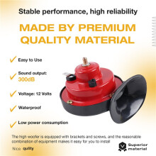 12V Super Loud Horns Snail Horn 300DB Waterproof Automotive Loudspeaker Universal Car Motorcycle Truck Boat