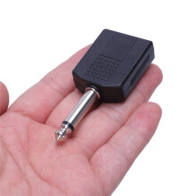 3X Black 6.35 1/4 Inch Male to Dual Female Mono Y Cord PA Audio Cable Adapter