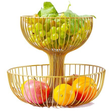 Cesto per Frutta A 2 Livelli di Capacità, Contenitore da Appoggio per Verdura, Snack e Pane.