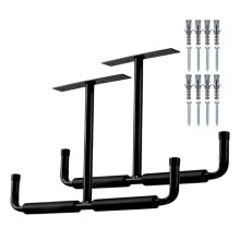 2 Set T-Shaped Overhead Garage Storage Rack Heavy Duty Ceiling Shelf Organizer for Garage Garden Shovel Rake Organizer