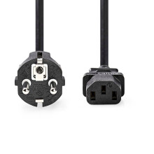 Tápkábel | Tápcsatlakozó apa | IEC-320-C13 | Egyenes | Egyenes | Nikkelezett | 3,00 m | kerek | PVC | Fekete | Címke