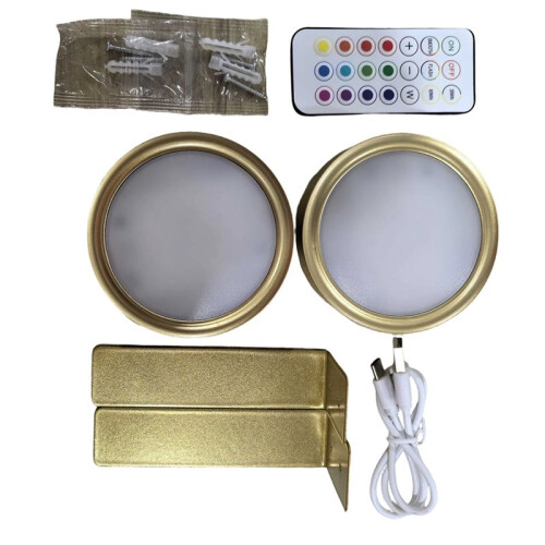 Remote Control LED Wall Lamp, Dimmable, Magnetic Mount, Battery Powered, RGBW B