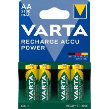 Oplaadbare Ni-MH-batterijen AA | 1,2 V gelijkstroom | 2100 mAh | 4-Blisterkaarten