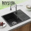 Granite Quartz Single Bowl Kitchen Sink 57x45cm with Waste Strainer Kit 3