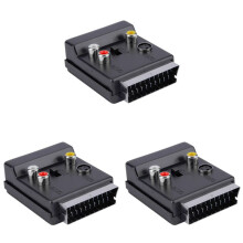 3X Newest Switchable Scart Male to Female S-Video 3 RCA Audio Adapter Convector