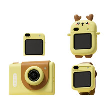 Fotocamera Touchscreen HD 4 In 1 per Bambini da 48 MP, Orologio, Foto, Giochi, Cartoni Animati, Cinturino da Collo, Giocattolo Educativo A