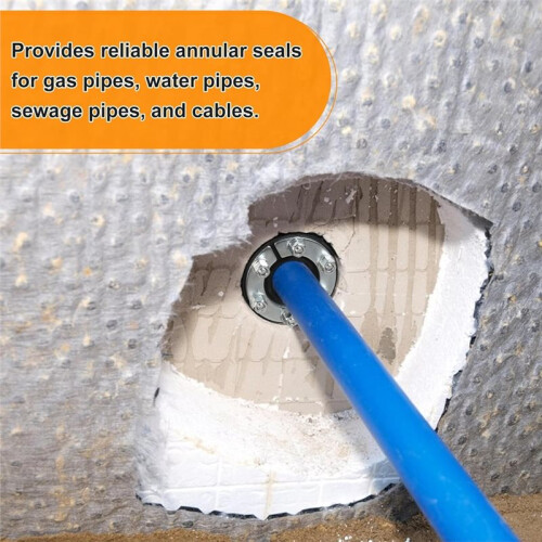 Wall Feed-Through Ring Space Seal 100 mm,for Pipe and Cable Diameter 0-55 mm, Universal Rubber Sealing Insert 1
