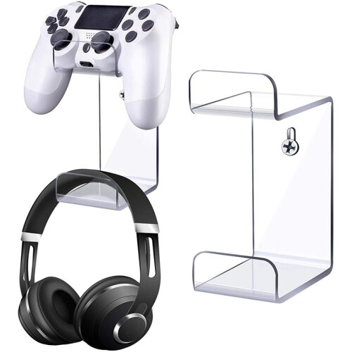 3X Universal Game Controller Holder Wall Mounted Headset Stand Hanger Space Saving Gamepad Holder Wall Mount for PS4 1