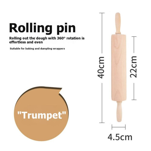 Rolo de Madeira Premium de 42 cm (16,5 Polegadas), Ideal para Assar Pizza, Massa, Biscoitos e Muito Mais. Design Ergonômico M 1