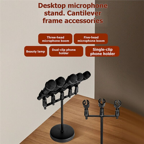 Microphone Rods Microphone Bar Base Mic Holder Mount Brackets Stand with 3/8inch Thread Screws Three 2