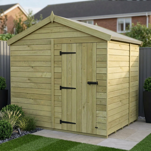 7 x 8 Apex Shed Tanalised (Single Door, No Windows)