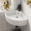 Corner Basin Ceramic Cloakroom Sink Small Bathroom Wall Hung Space Saving 46x33cm 1