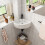 Corner Basin Ceramic Cloakroom Sink Small Bathroom Wall Hung Space Saving 46x33cm 6