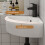 Corner Basin Ceramic Cloakroom Sink Small Bathroom Wall Hung Space Saving 46x33cm 8