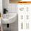 Corner Basin Ceramic Cloakroom Sink Small Bathroom Wall Hung Space Saving 46x33cm 14