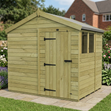 7 x 8 Apex Shed Tanalised (Single Door, With Windows)