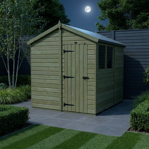 7 x 8 Apex Shed Tanalised (Single Door, With Windows) 2