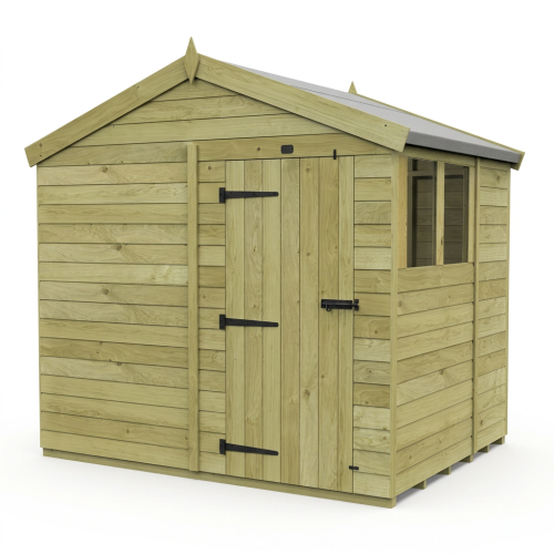 7 x 8 Apex Shed Tanalised (Single Door, With Windows) 1