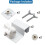 Gutter Mount with Dual Adapters for Solar Panel or Camera, Adjustable No-Drill Roof  Mount, 360 Rotatin 3