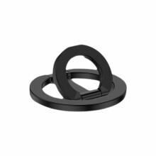 Magnetische Telefoonhouder, Multifunctioneel, Opvouwbaar, Draagbaar, Draaibare Ringhouder voor op Het Bureau, Zwart