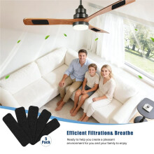 5-Delige Set Plafondventilatorfilters voor de Ventilatorbladen, Pet Fresh Luchtzuiveringspads voor Ventilatorbladen, Universele