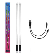 LED Light Emitting Drumsticks 15 Colour Gradient USB Rechargeable+ Electronic Drumsticks for Stage Performance