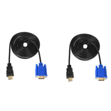 2X HDTV Gold Male to VGA HD-15 Male 15Pin Adapter Cable 6FT 1.8M 1080P