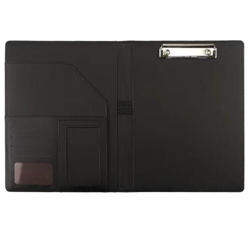 A4 Single Folder Multifunctional Business Document Folder Sales Manager Zippered Briefcase Black