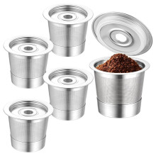 5Pack Reusable K-Cups and Coffee Pods for Coffee Maker PB051 & CFP101/PB041 Stainless Steel Reusable K-Pods