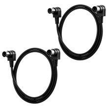 Pacote com 2 Cabos MIDI de 97,5 cm (3,2 Pés), Cabo MIDI de 5 Pinos em Ângulo Reto, Cabos Macho para Macho para Interface, Pedalboard e Teclado.