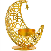 Ramadan Teelichthalter,Gold Mondform Kerzenständer,Wohnzimmer Kerzenhalter Dekoration Teelichthalter