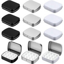 12 Pcs Watercolor Tin Box,12-Well Portable Paint Palette with Lid, for Artist Travel Indoor & Outdoor Sketching DIY