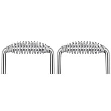 2Pcs Stainless Steel Spring Handle with 1/2" Steel Rod Heavy Duty Weldable Handle for BBQ Pits Trailers
