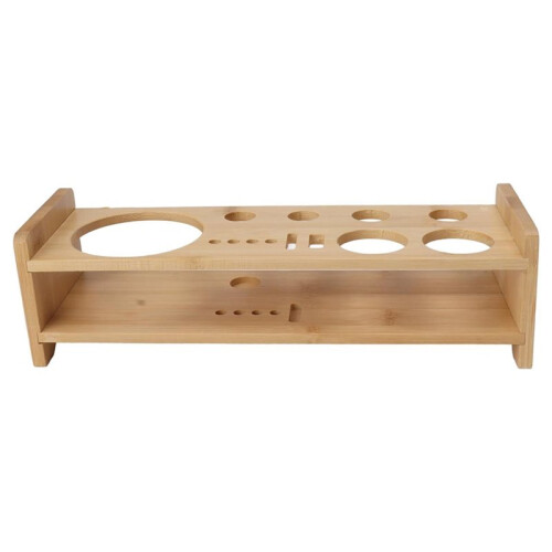Bartender Kit Stand, Wood Bartending Tool Holder, Large Capacity Space Saving Organizer Durable Material, Layered Design