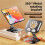Multifunction Phone Tablet Desk Stand 360 Rotating Foldable Holder for  Live Streaming Tablets Smartphone White 4