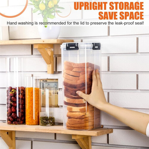 2 Pcs Airtight Bread Storage Container with Tray, Plastic Bread Box for Homemade Bread 1