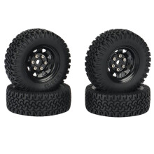 4PCS 1.55 Metal Beadlock Wheel Rim Tires Set for 1/10 RC Crawler Car Axial Jr 90069 D90 TF2 CC01 LC70 MST,2
