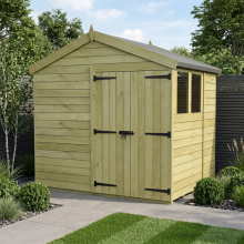 8 x 7 Apex Shed Tanalised (Double Door, With Windows)