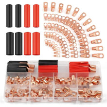 Conectores de Cabo de Bateria de Calibre 2, 4, 6, 8, 10 e 12, 130 Peças, Kit Sortido de Conectores para Cabos de Bateria para Uso Marítimo e