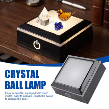 Base de Lámpara LED para Exhibición de Vidrio Artístico de Cristal. Base de Lámpara de Bola de Cristal Táctil Inductiva, Color Negro.