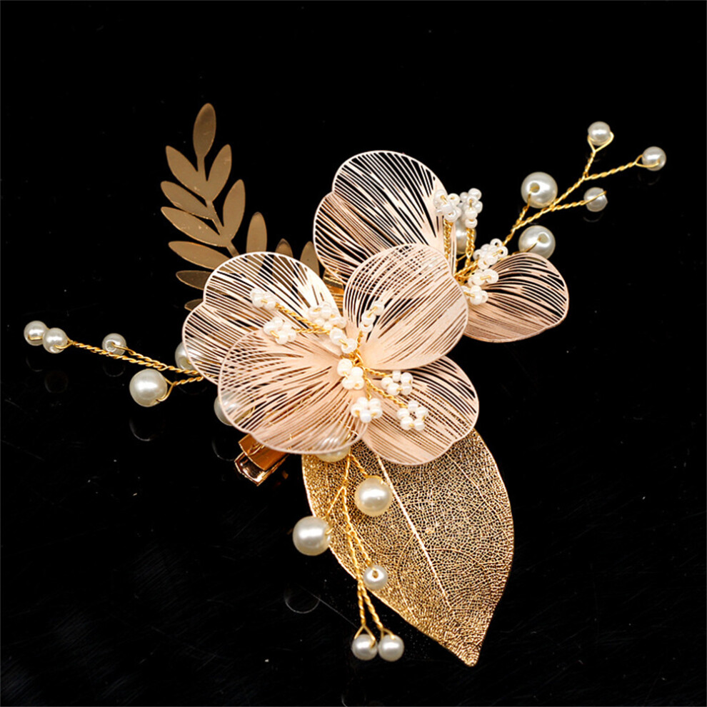 Creation-3C (Gold) Gold Leaf Hair Clips For Hairstyles (50 Chars)