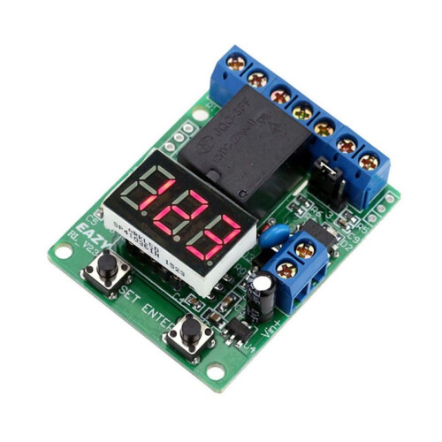 12V Digital Voltage Control Relay Module Relay  Control Board Module LED Voltmeter Charging Discharge Security