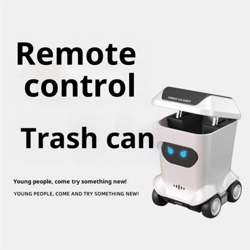 Desktop Remote Control Toy Car Garbage Can Set, Trendy Table Ornament Setup with Remote Control Trash Can 1