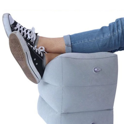 Airplane, High-Speed Rail, and Inflatable Foot Mats, Three-Layer Adjustable Stool Cushions Navy 2