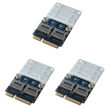 3X 2 SSD HDD for Laptop Dual Micro- SDHC SDXC TF to PCIe Memory Card Reader MPCIe to 2 -Sdcards Adapter
