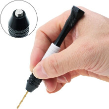 Taladro Manual con Tornillo de Banco y 25 Brocas (0,5-3 mm) - Taladro Rotatorio para Bisutería, Madera C